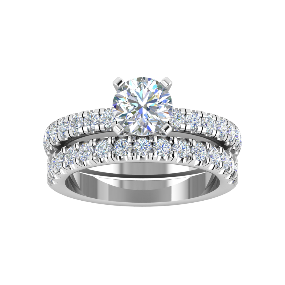 LE131-2.0 Petite Pavé 3/8 Carat Engagement Ring
