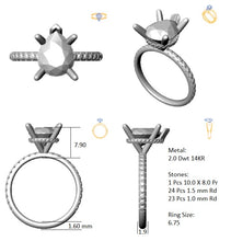 Load image into Gallery viewer, Hidden Halo 11.0x9.0MM Pear Engagement Ring .49  Carat TDW
