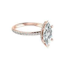 Load image into Gallery viewer, Hidden Halo 14.0x7.0MM Marquise Engagement Ring .49  Carat TDW
