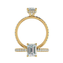 Load image into Gallery viewer, Hidden Halo 7.5x5.5MM Emerald Engagement Ring .46  Carat TDW
