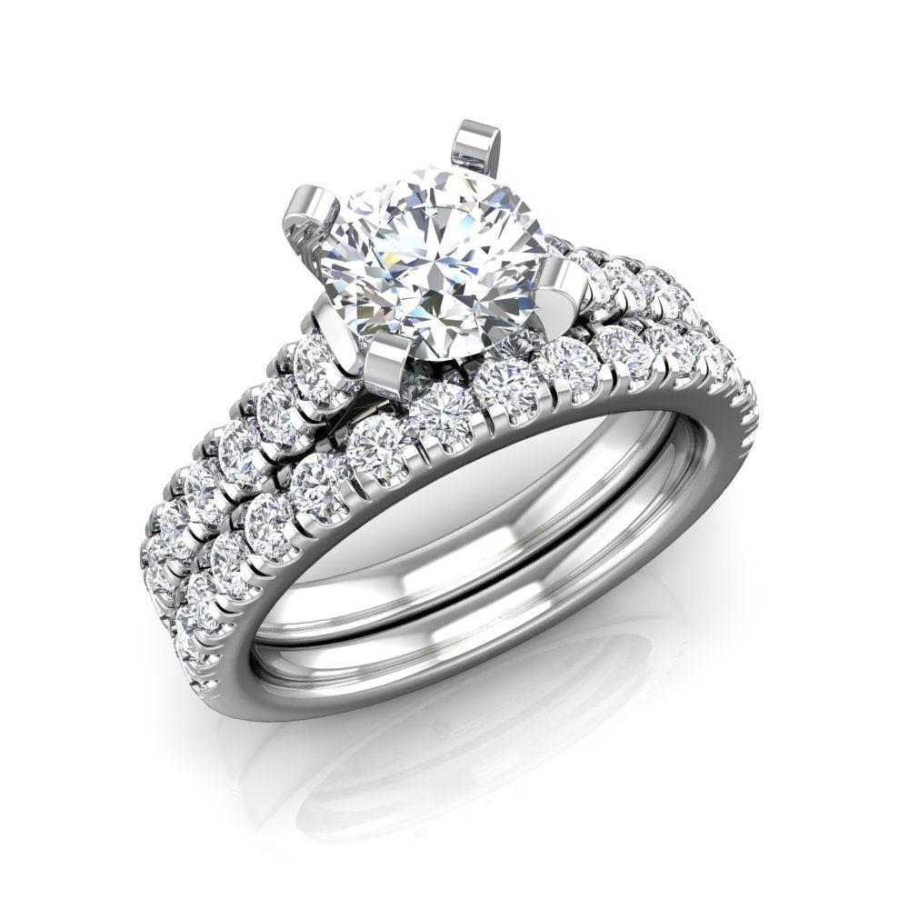ER-3VC2 Pavé Set Cathedral Engagement Ring 3/8 Carat TDW