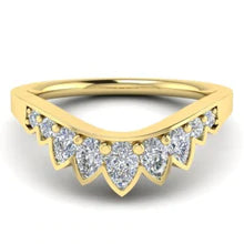 INSTOCK FWB-764 Nine Stone Pear Shaped Contour Band .52ct T.D.W Size 7
