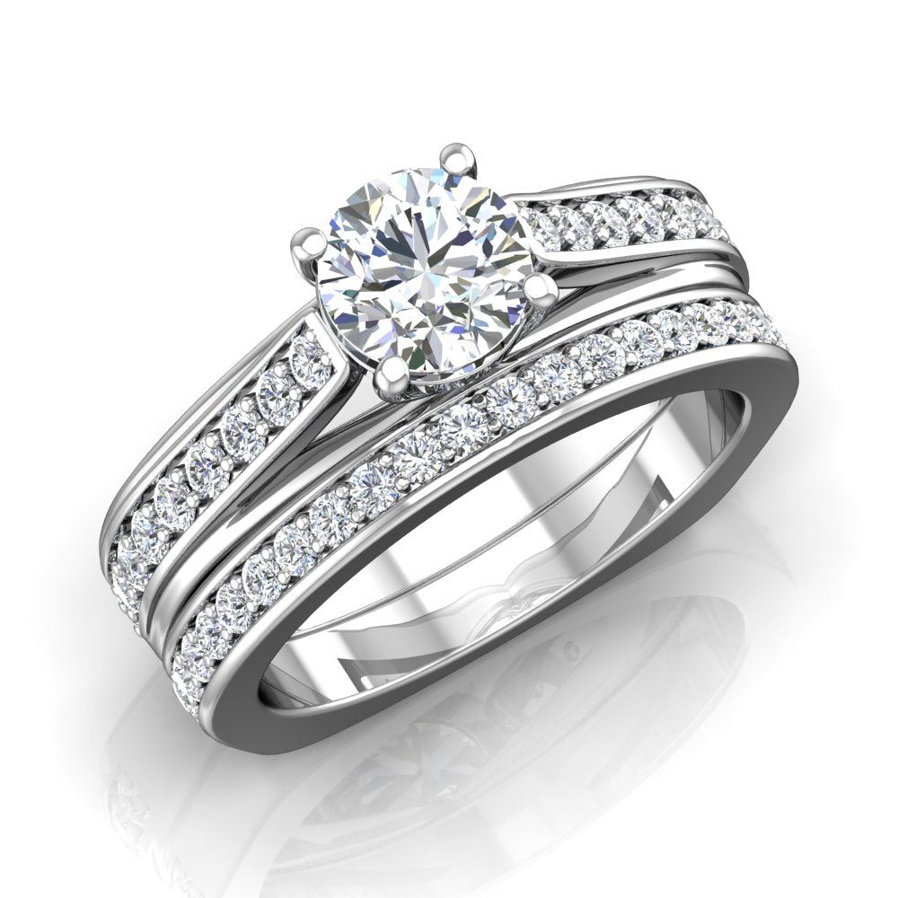 LE339 Round Engagement Ring 1/2 Carat TDW