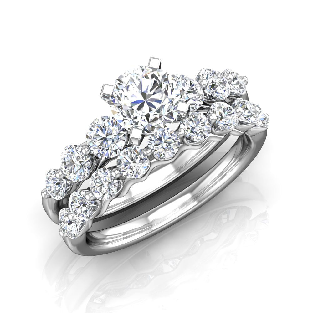 LE344 Round Engagement Ring 7/8 Carat TDW