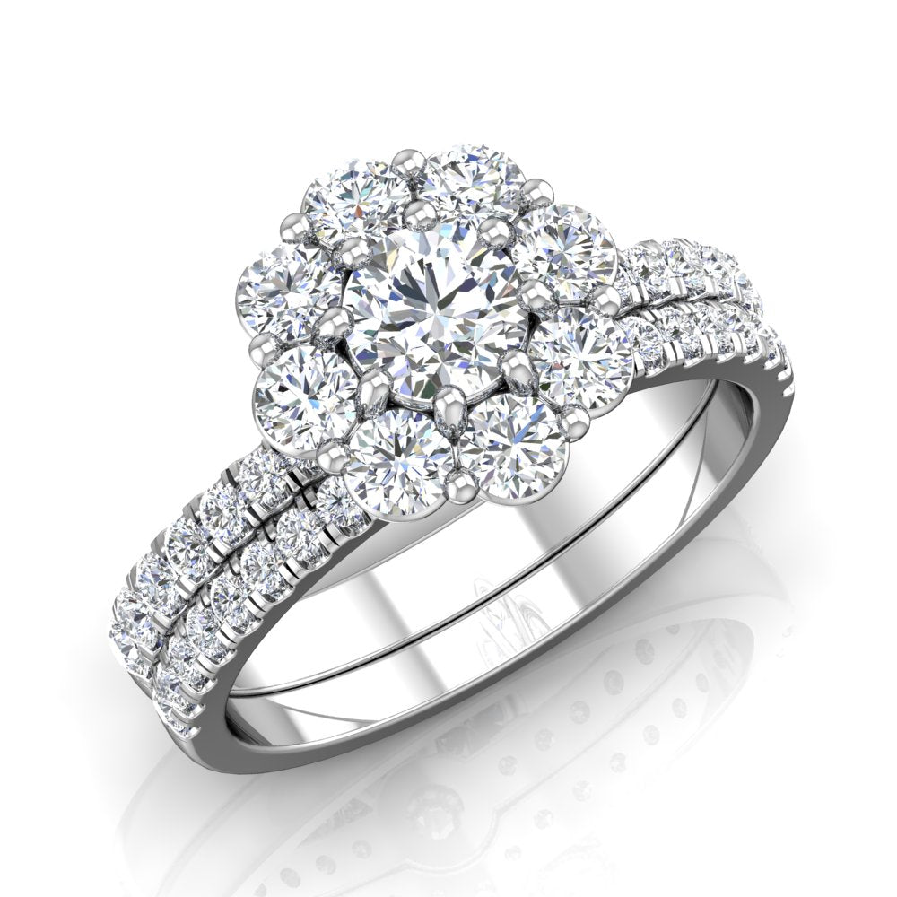 LE351 Round Engagement Ring 1 Carat+ TDW