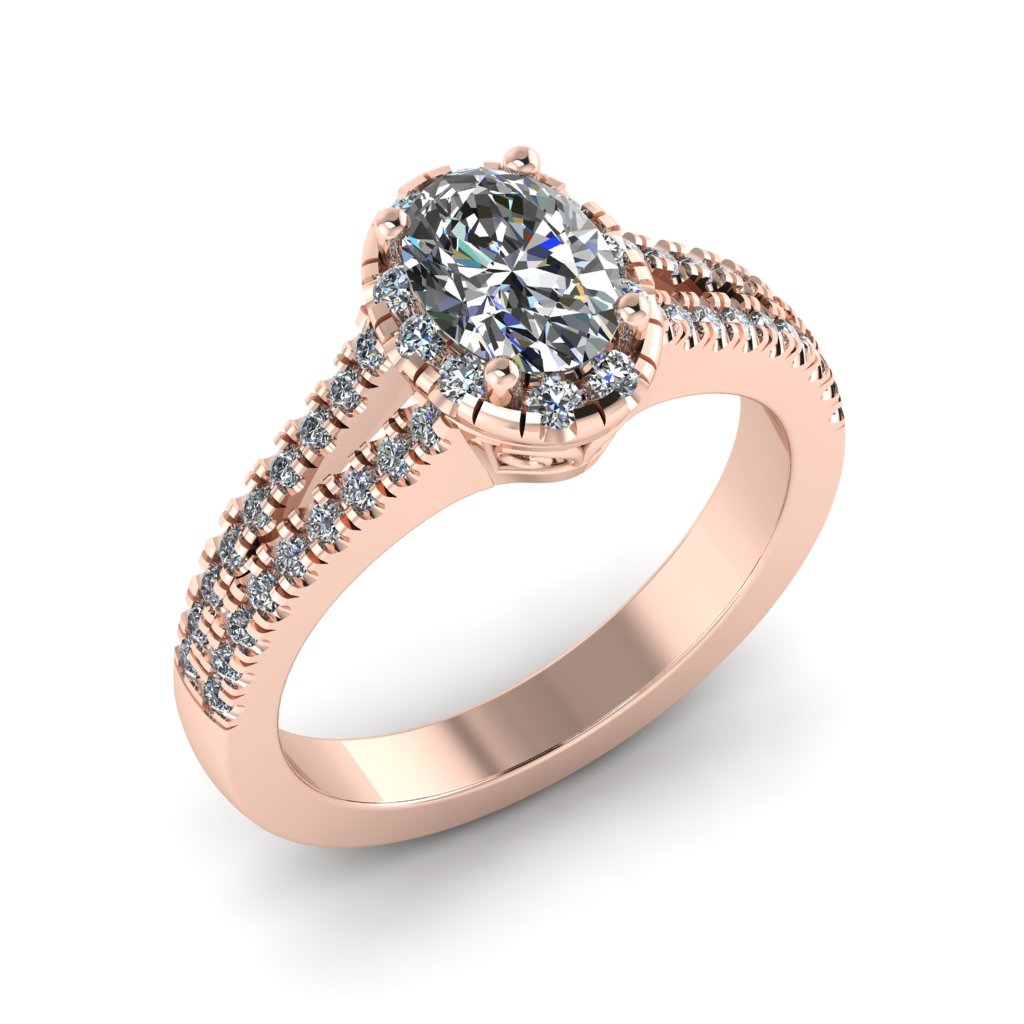 LEE-1210 Oval Engagement Ring 1/2 Carat TDW