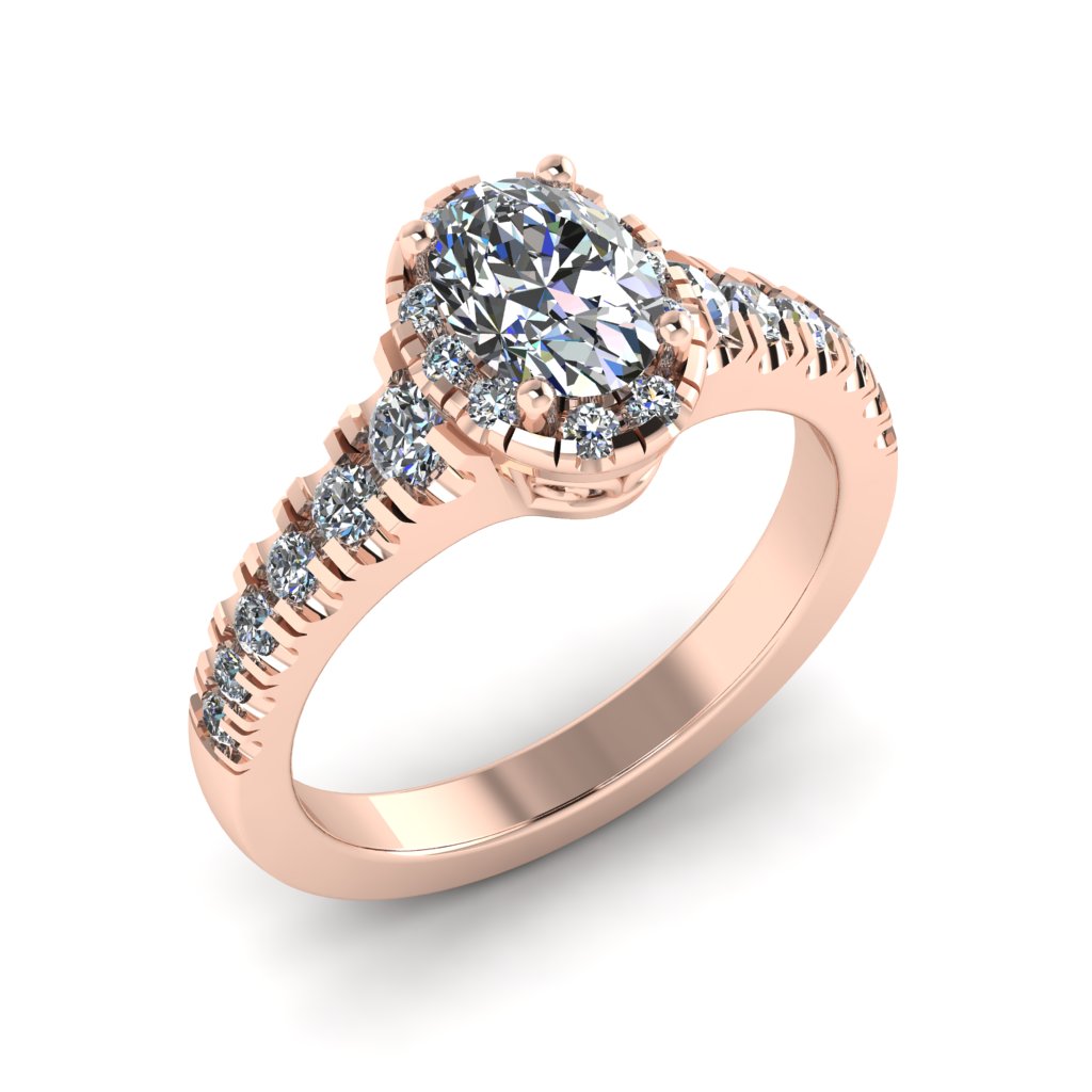 LEE-1211 Oval Engagement Ring 1/2 Carat TDW