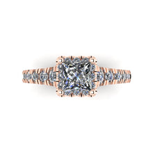Load image into Gallery viewer, LEE-1213 Princess Cut Engagement Ring 1/2 Carat TDW
