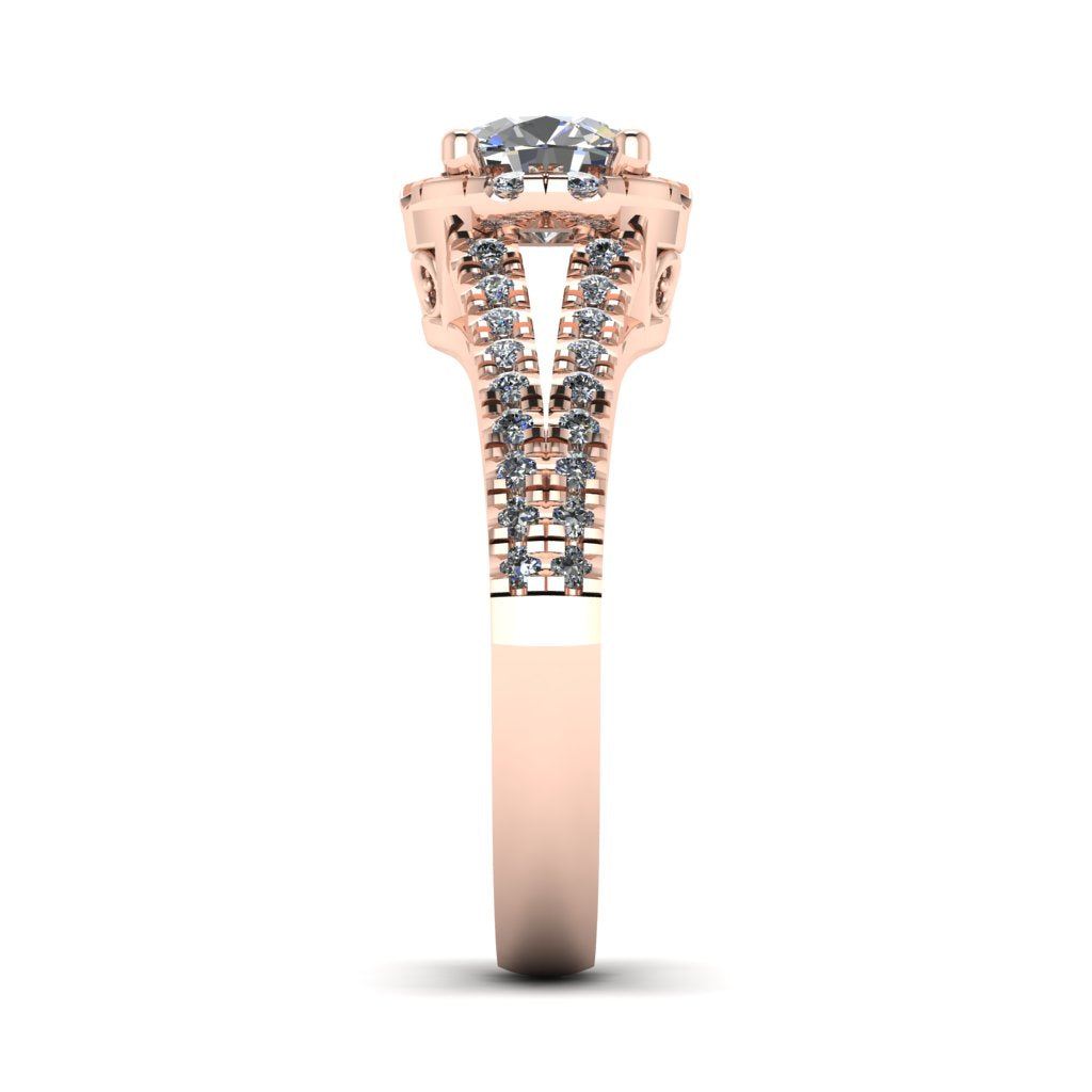 LEE-1216 Round Engagement Ring 1/2 Carat TDW