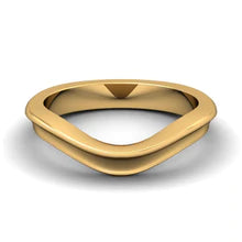 INSTOCK Concave Contour Wedding Band 14 GREEN-YELLOW Finger Size:7