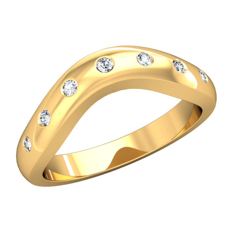 CWB-V Single Row Burnished Diamond Band .11 ct. T.D.W