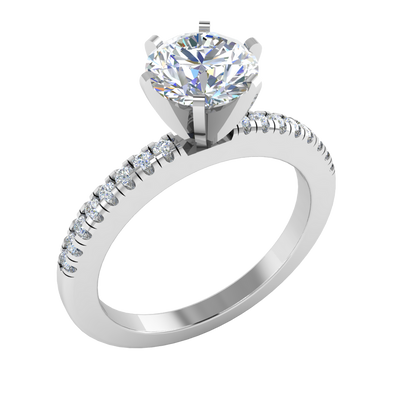 LE131-1.3 Petite Pavé .15 Carat Engagement Ring