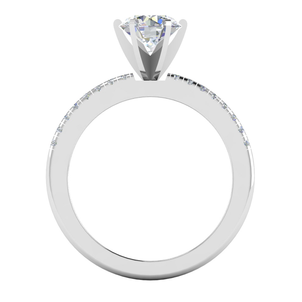 LE131-1.3 Petite Pavé .15 Carat Engagement Ring