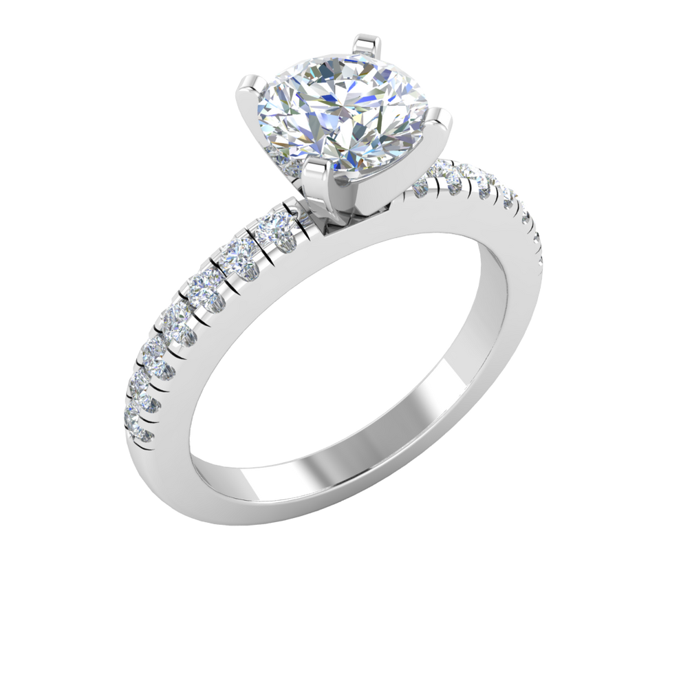 LE131-1.7 Petite Pavé 1/4 Carat Engagement Ring
