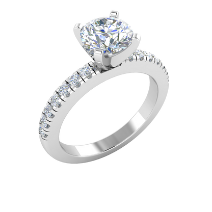 LE131-1.7 Petite Pavé 1/4 Carat Engagement Ring