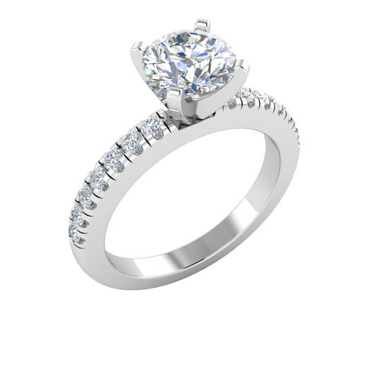 LE131-1.7 Petite Pavé 1/4 Carat Engagement Ring