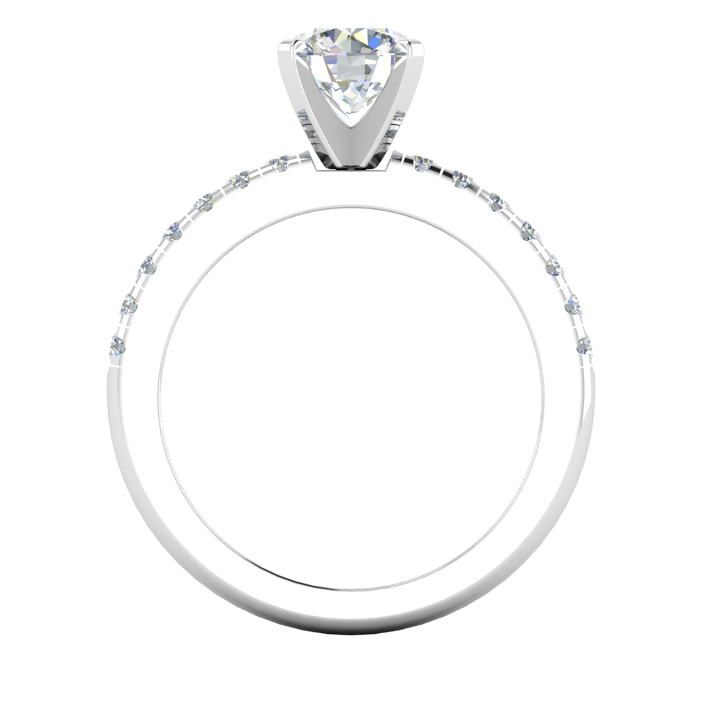 LE131-1.7 Petite Pavé 1/4 Carat Engagement Ring