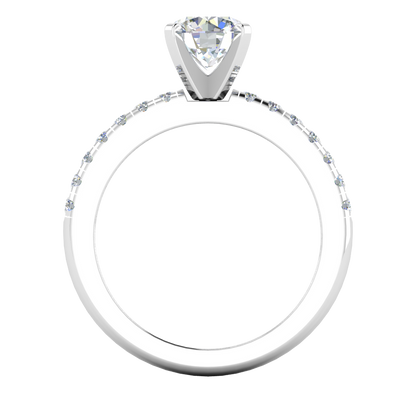 LE131-1.7 Petite Pavé 1/4 Carat Engagement Ring