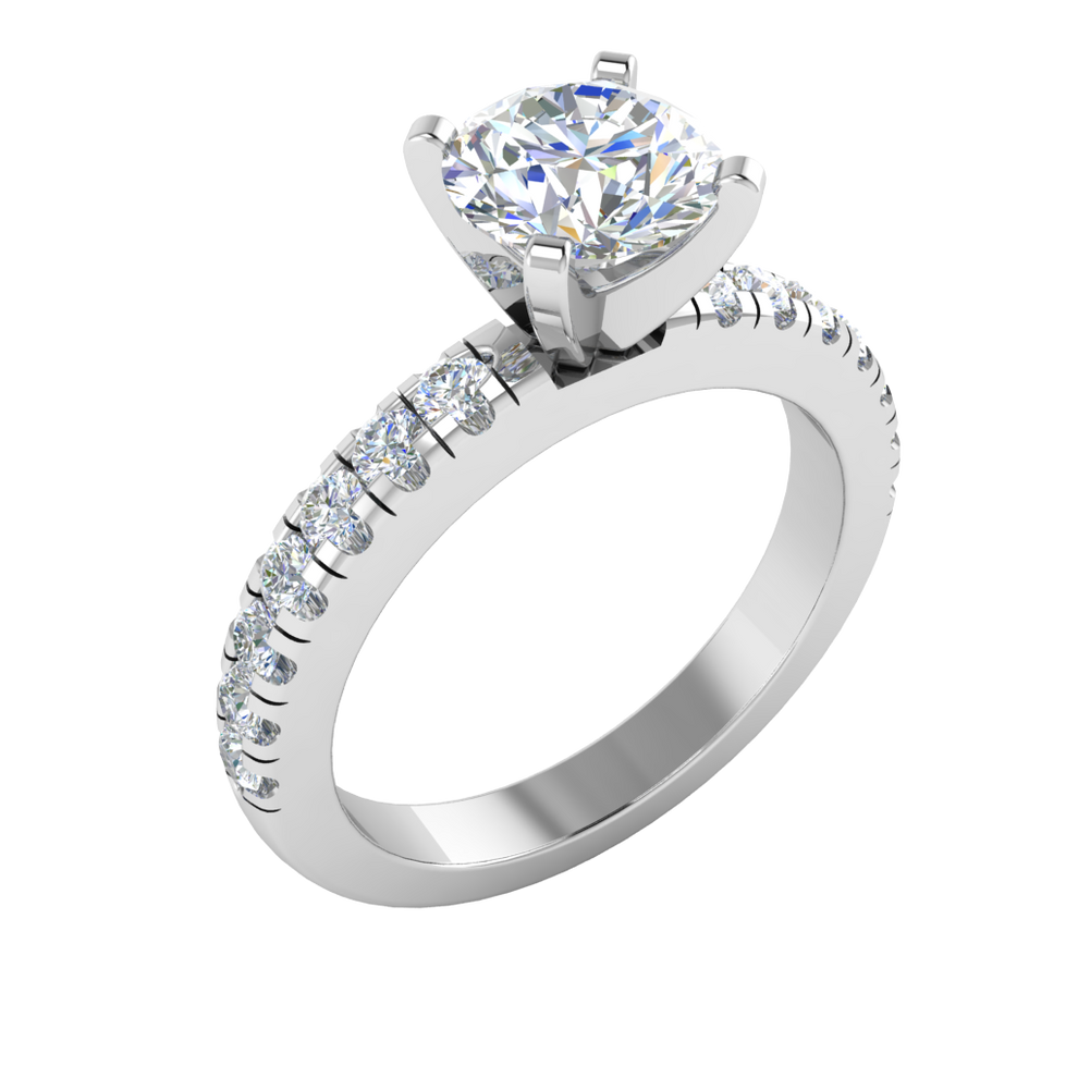 LE131-2.0 Petite Pavé 3/8 Carat Engagement Ring