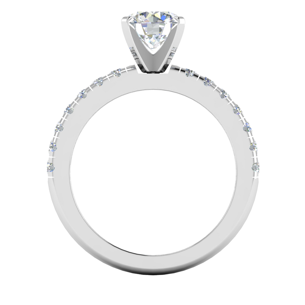 LE131-2.0 Petite Pavé 3/8 Carat Engagement Ring