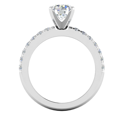 LE131-2.0 Petite Pavé 3/8 Carat Engagement Ring