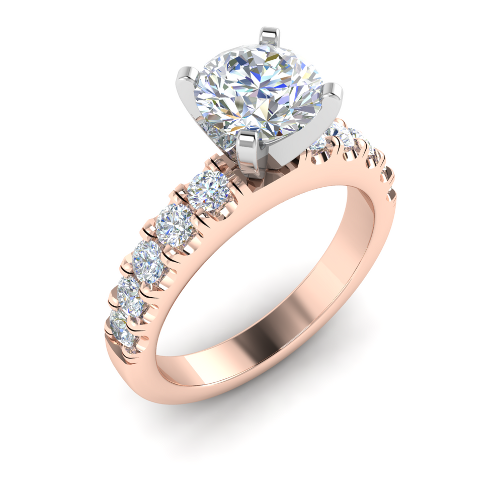 LE131-2.4 Petite Pavé 1/2 Carat Engagement Ring