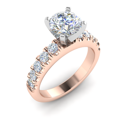LE131-2.4 Petite Pavé 1/2 Carat Engagement Ring