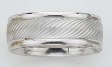 Load image into Gallery viewer, 14K White Gold 7.20 mm Swirl Pattern Wedding Band Finger Size 10
