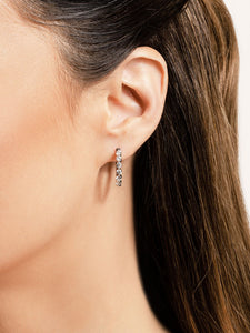 Single Prong Set Diamond Hoop Earrings SE101 1.50 Carat