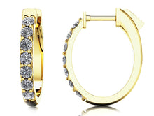 Load image into Gallery viewer, Common Prong Oval Shaped Diamond Hoop Earrings SE107 1/2 CT
