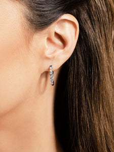 Common Prong Oval Shaped Diamond Hoop Earrings SE107 3/4CT