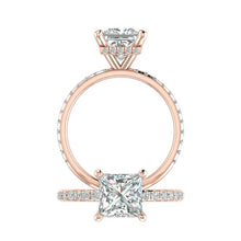 Load image into Gallery viewer, Hidden Halo 7.0MM Princess Engagement Ring .46  Carat TDW

