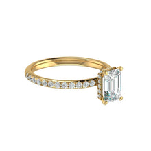 Load image into Gallery viewer, Hidden Halo 7.5x5.5MM Emerald Engagement Ring .46  Carat TDW
