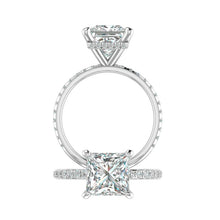 Load image into Gallery viewer, Hidden Halo 8.0MM Princess Engagement Ring .48  Carat TDW
