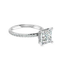 Load image into Gallery viewer, Hidden Halo 8.0MM Princess Engagement Ring .48  Carat TDW
