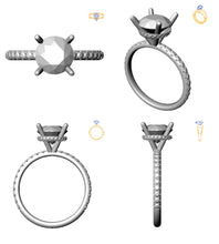 Load image into Gallery viewer, Hidden Halo 8.0MM Round Engagement Ring .47  Carat TDW
