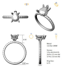 Load image into Gallery viewer, Hidden Halo 8.0x6.0MM Pear Engagement Ring .45  Carat TDW
