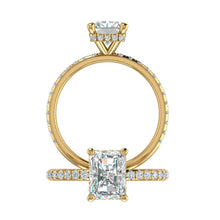 Load image into Gallery viewer, Hidden Halo 8.0x6.0MM Radiant Engagement Ring .47  Carat TDW
