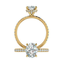 Load image into Gallery viewer, Hidden Halo 9.0x7.0MM Oval Engagement Ring .46  Carat TDW
