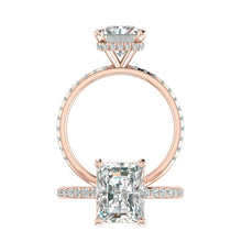 Load image into Gallery viewer, Hidden Halo 9.5x7.5MM Radiant Engagement Ring .49  Carat TDW
