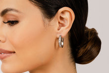 Load image into Gallery viewer, Channel Set Diamond Hoop Earrings E14 1/2 ct.
