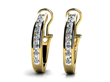 Load image into Gallery viewer, Channel Set Diamond Hoop Earrings E14 1/2 ct.
