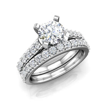 Load image into Gallery viewer, ER-1BS2 Bead Set Cathedral Engagement Ring 3/8 Carat TDW
