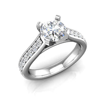 Load image into Gallery viewer, ER-5BC2 Mock Channel Set Cathedral Engagement Ring 3/8 Carat TDW

