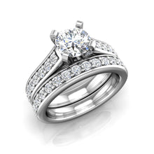 Load image into Gallery viewer, ER-5BC2 Mock Channel Set Cathedral Engagement Ring 3/8 Carat TDW
