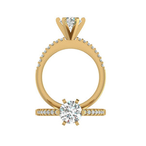 LE131-1.3 Petite Pavé .15 Carat Engagement Ring