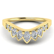 INSTOCK FWB-764 Nine Stone Pear Shaped Contour Band .52ct T.D.W Size 7