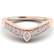 INSTOCK FWB-766 Eleven Stone Pear Shaped Contour Band .25ct T.D.W Size 6.75
