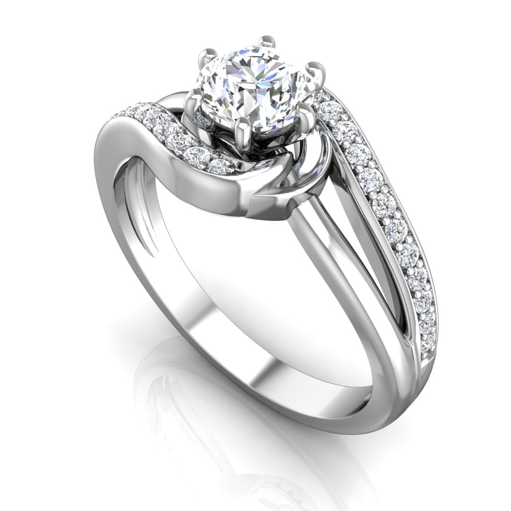LE356 Round Engagement Ring 1/5  Carat TDW