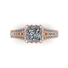Load image into Gallery viewer, LEE-1212 Princess Cut Engagement Ring 1/2 Carat TDW
